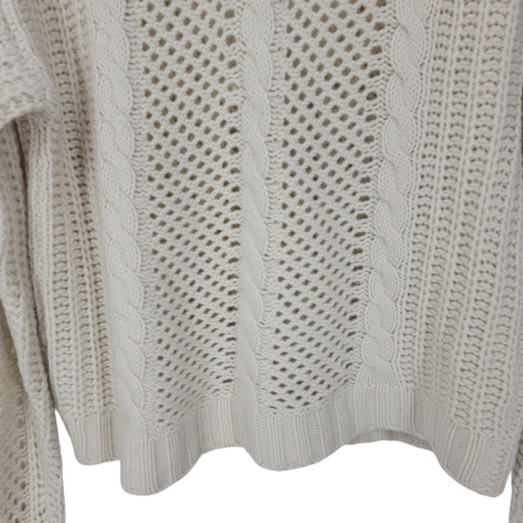 Oats Cashmere Women's Chunky Cable Knit Button Close V-neck Cardigan Size XS - Picture 7 of 10